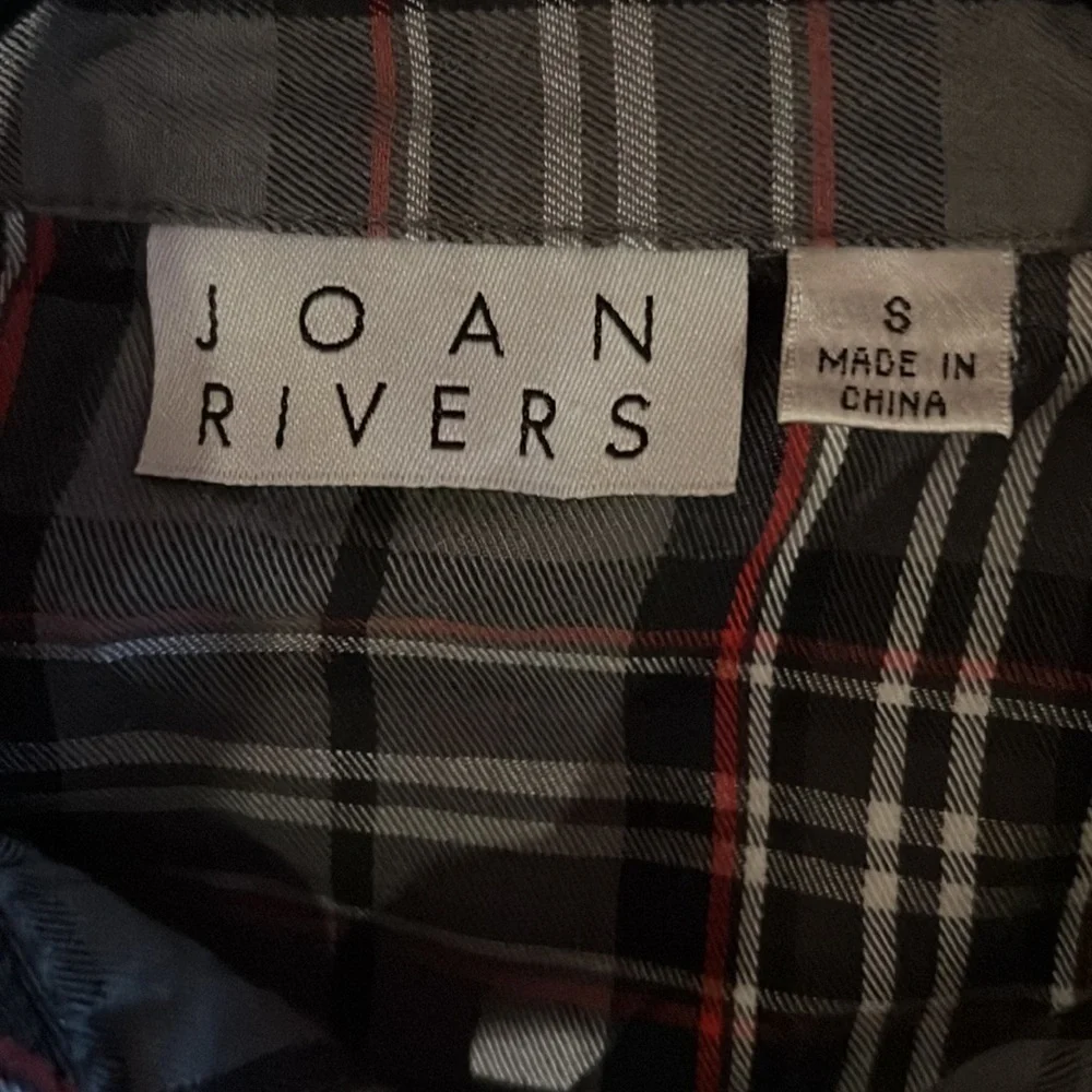 Joan Rivers plaid peplum button  Down shirt Sz S - Picture 5 of 9